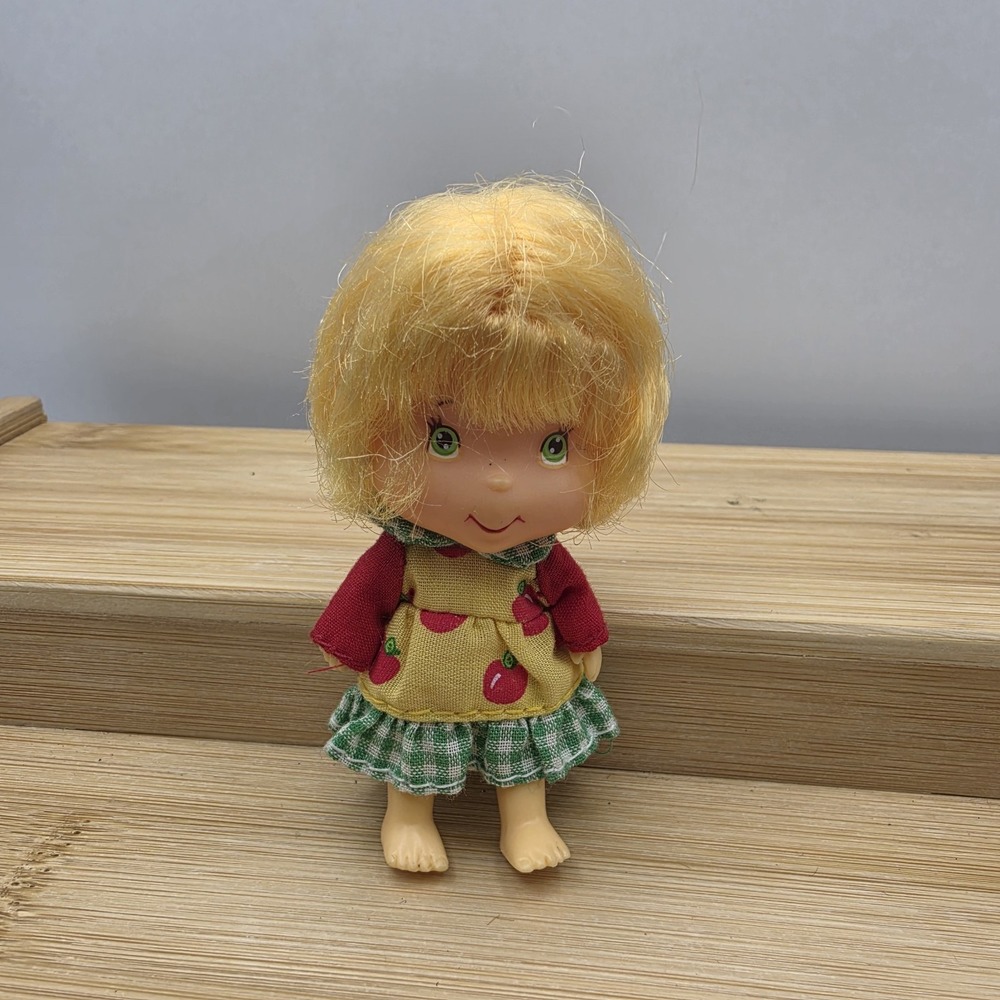 Strawberry Shortcake 3" Apple Dumpling Doll Bandai Dress No Hat 2002 Vintage Y2K